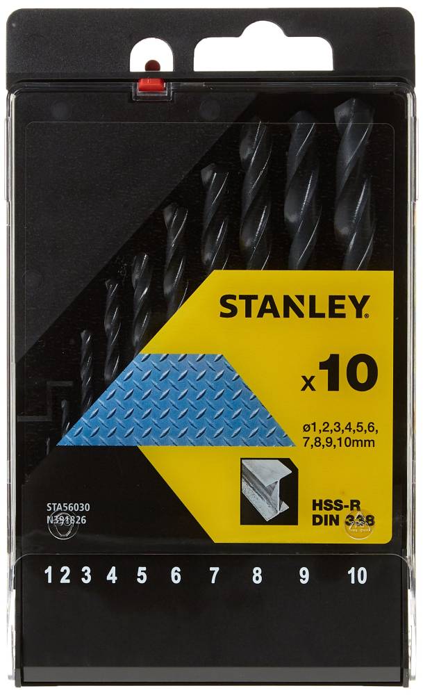 DRILL BIT SET 10PCS FOR METAL 1-10MM STA56030-QZ STANELY
